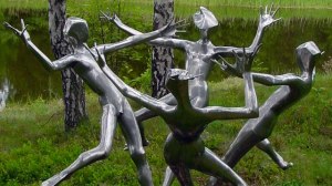 The statue of Nandor Wagner "Four Children" 1964